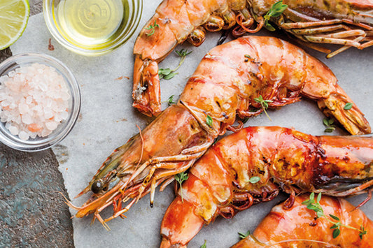 Vildfångade Gambas Kokta