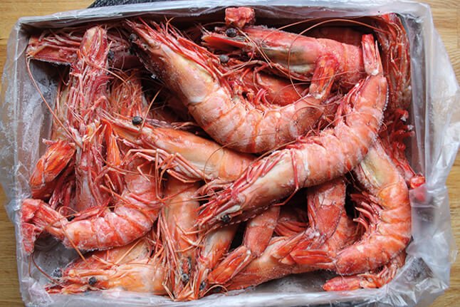 Vildfångade Gambas Kokta