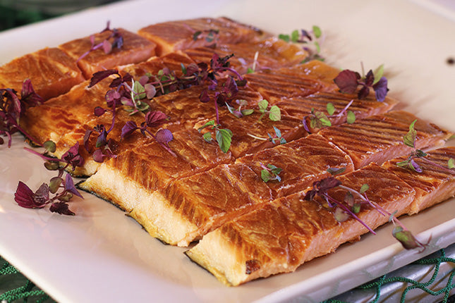Hot smoked salmon fillet, lemon pepper, whole side